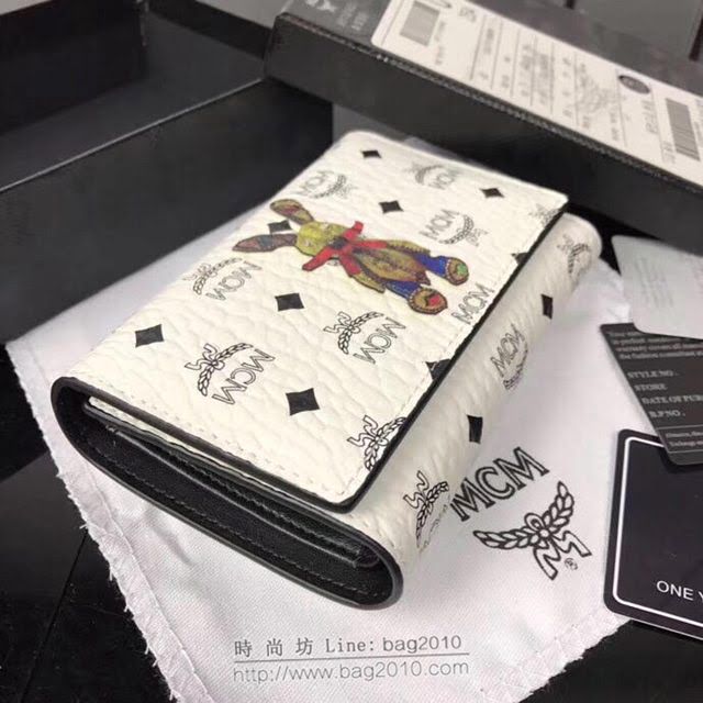 MCM錢包 原單 8011 兔子中款三折錢包 3D絲印 字母組合塗層帆布 MCM女款錢包  mdmc1045